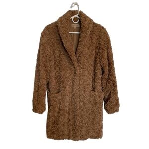 Philosophy Teddy Coat Tan/Brown/Beige Ladies size small cozy & soft stylish NWOT